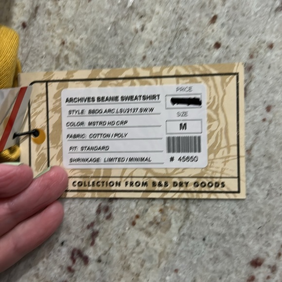 B&B Dry Goods LSU Tigers The Archives Beanie Mike Fleece Pullover Hooded Cropped - Picture 3 of 4